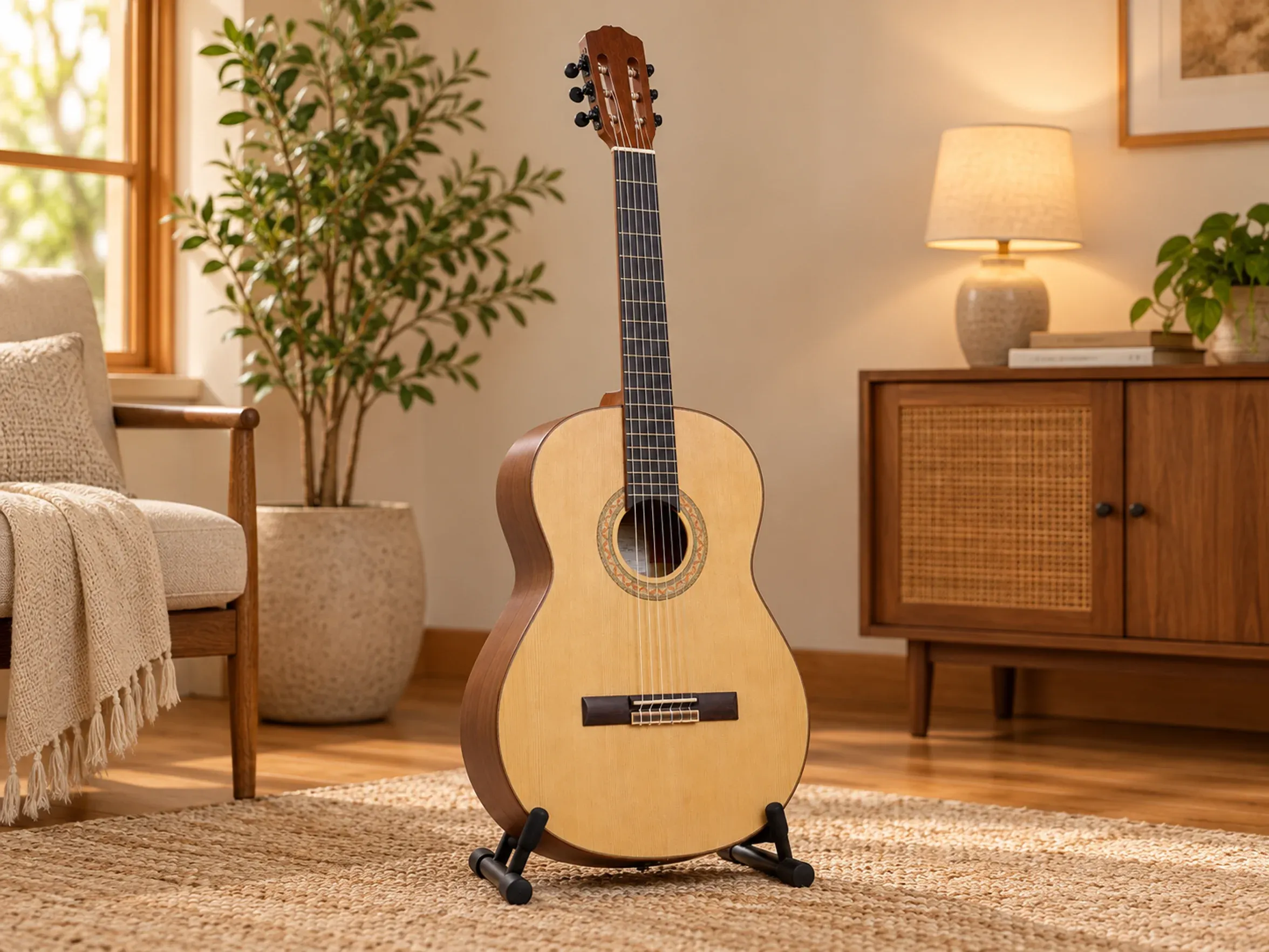 Nashville First Strum Classical – Cedar/Mahogany Classical – lifestyle view